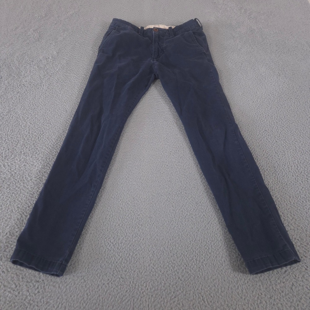 Hollister Pants Mens 29x32 Navy Chinos Skinny Leg Stretch Cotton Casual Trousers